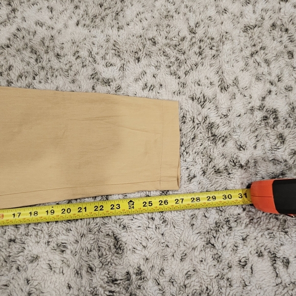 Calvin Klein SZ 4 Tan Paperbag Pleated Linen Blend Pant W/Belt & Utility Pockets - Picture 11 of 13